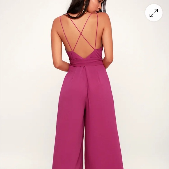 Lulu's Wide Leg Strappy Jumpsuit Size Large  Wedding Semi Formal *Missing Belt - Picture 3 of 11